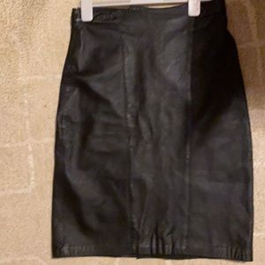 Handmade black Brazilian leather skirt